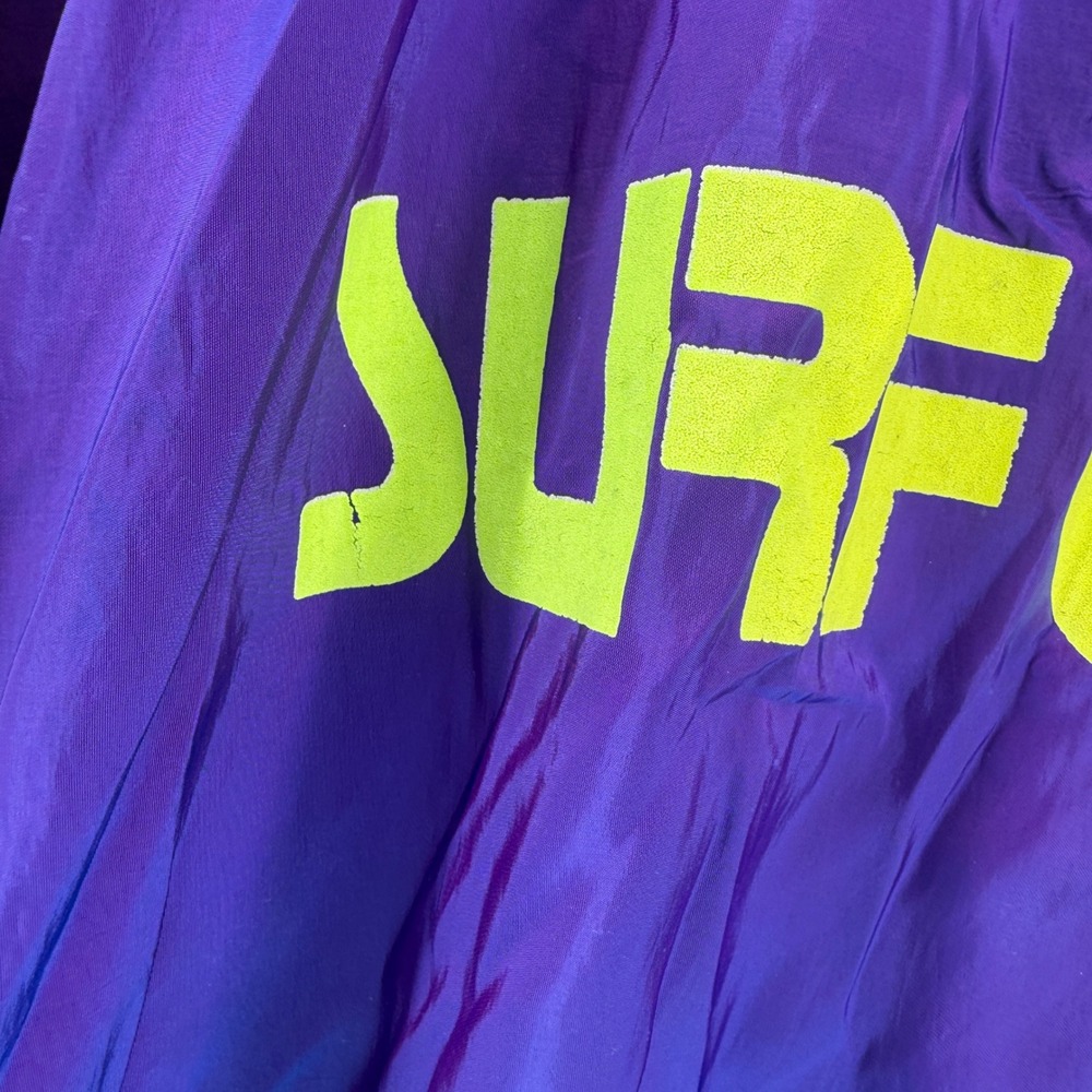 Vintage Venini Surf Gear Windbreaker Jacket Purple Neon One‎ Size 1/4 Zip 90s - Picture 3 of 8